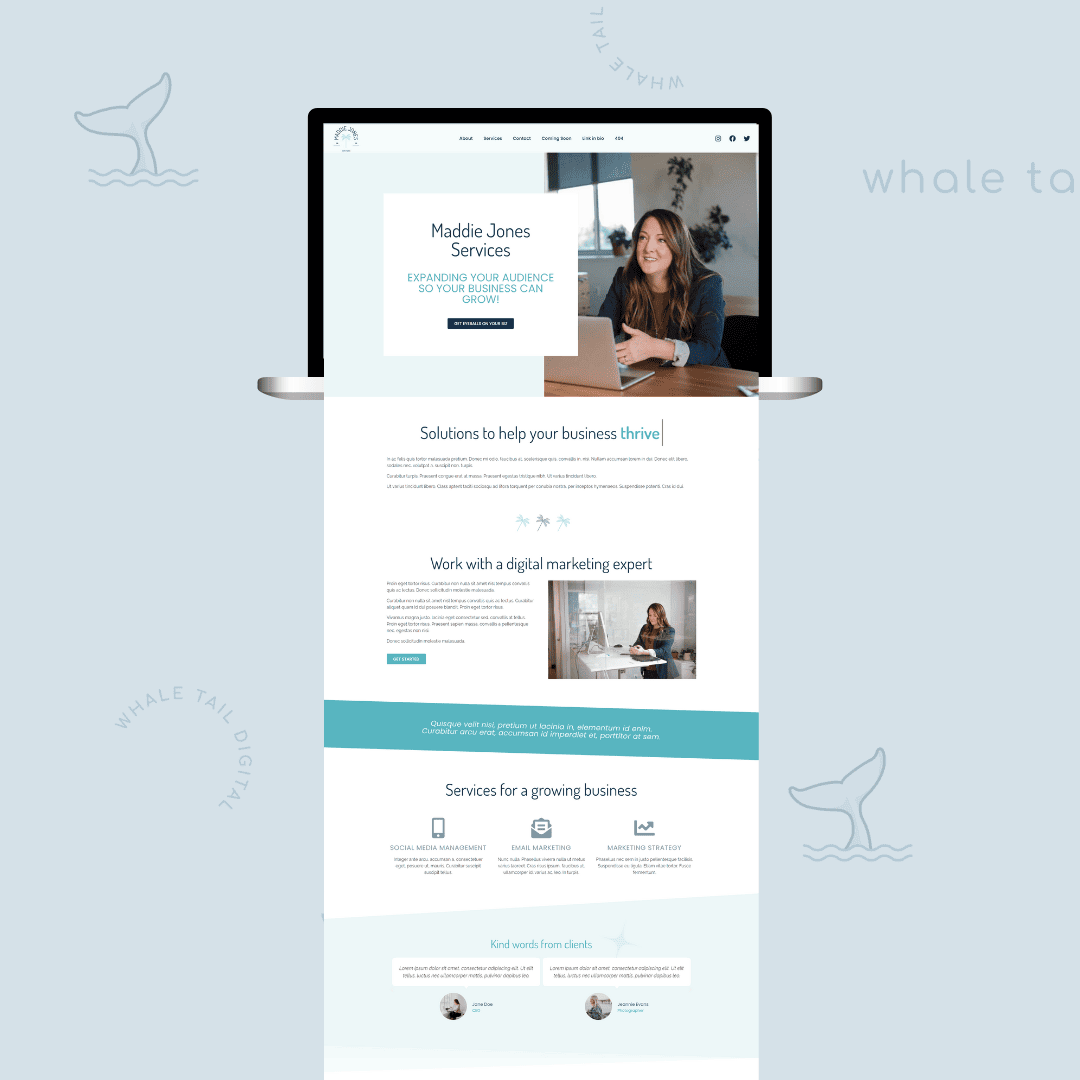 maddie wordpress + elementor website template